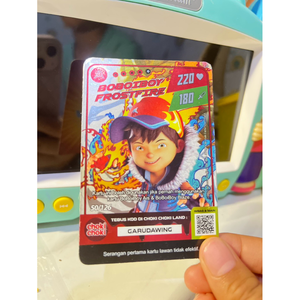 monsta galaxy card(choki choki)kartu boboiboy frostfire hologram/foil | unlimited