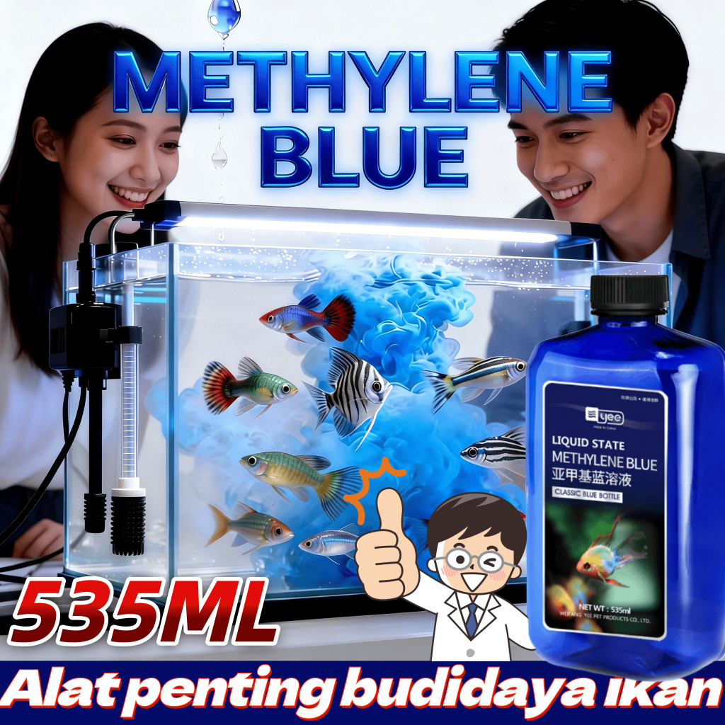 methylene blue obat jamur ikan Probiotik Akuarium Kuat Nemo Koi Guppy white spot Jamur kutu 535ml