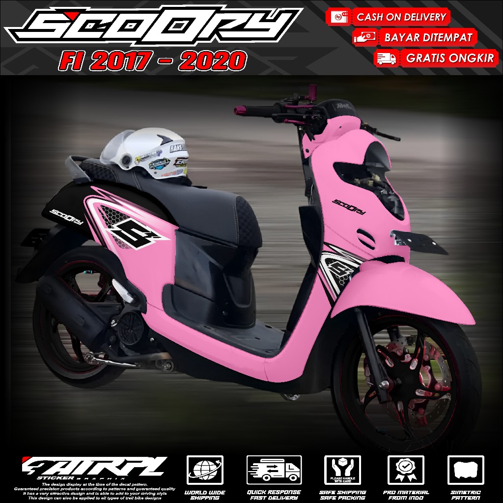 Decal Sticker Scoopy 2017 2018 2019 2020 decal scoopy full body Full Blok Sticker Scoopy Dekal New F