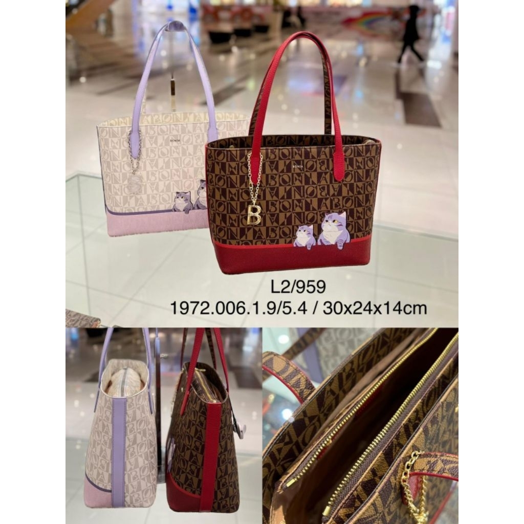tas bonia original tote bag monogram new arrival