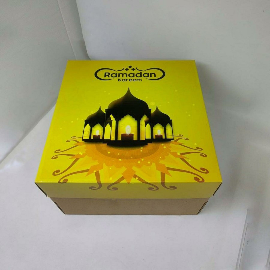 Box Dus Lebaran Box Lebaran Ukuran 25 x 25 x 10 Cm Box Lebaran Box Ramadhan Kareem Box Kuning Lebara