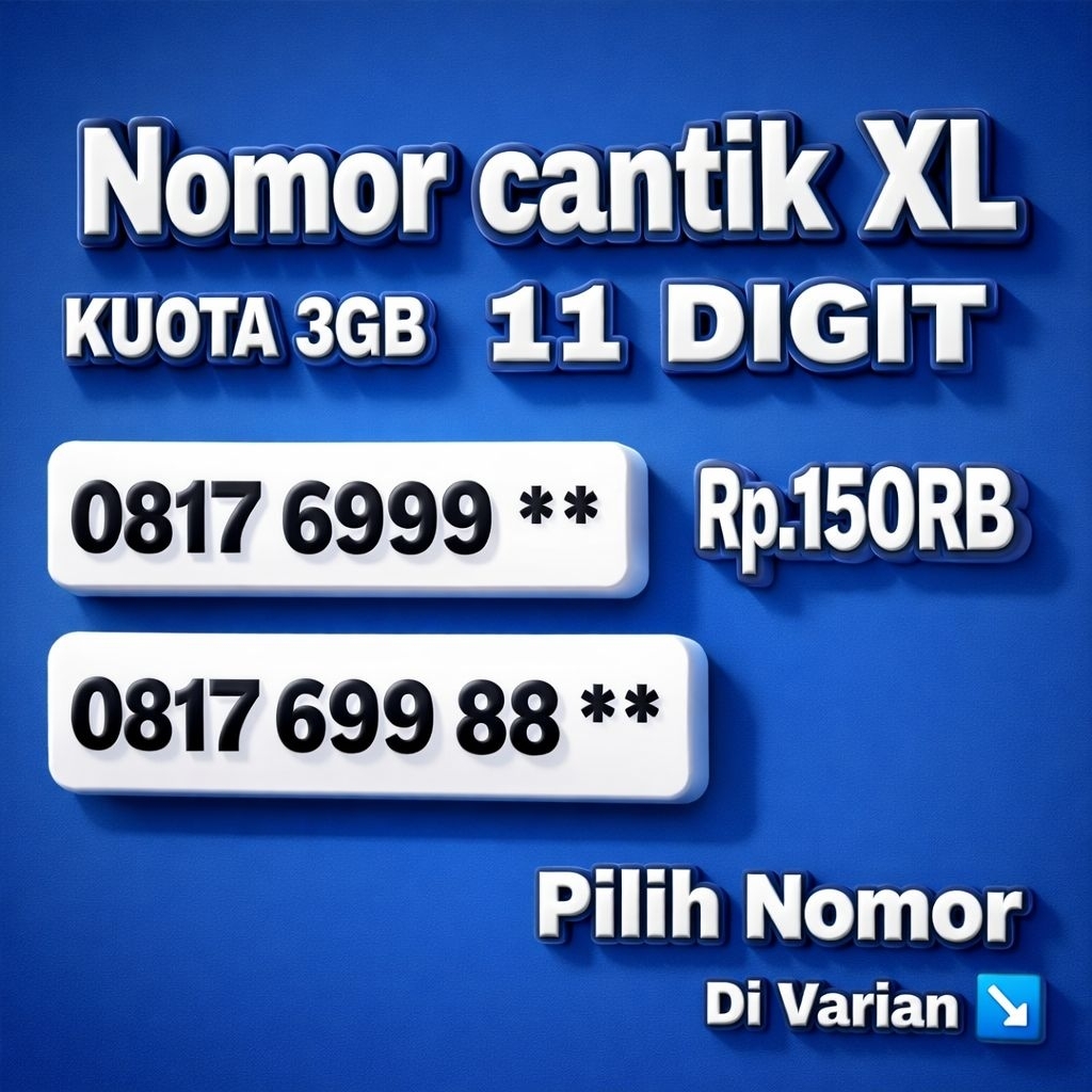 11 digit nomor cantik kartu perdana XL