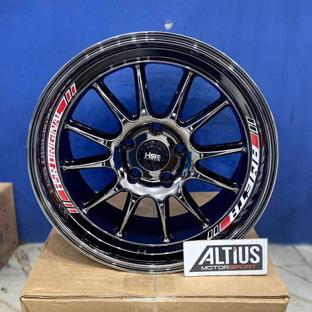 Pelek Racing Ring 17 HSR AMETH Velg Original HSR R17 BLACK CHROME Untuk Mobil Innova Hilux Rangga