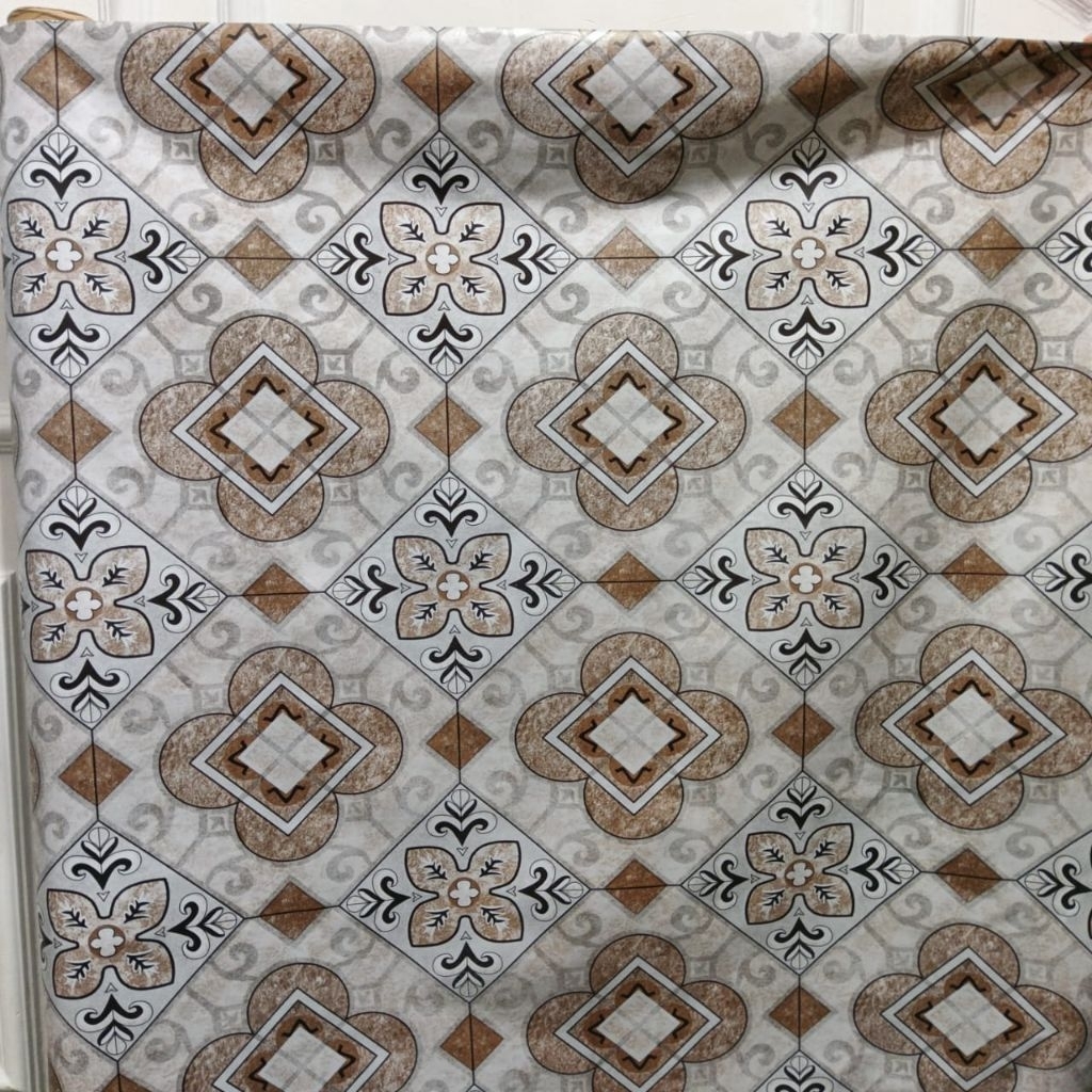 KARPET PLASTIK VINYL / TIKAR LANTAI VINYL MOTIF KERAMIK LEBAR 120 CM MULTIFUNGSI