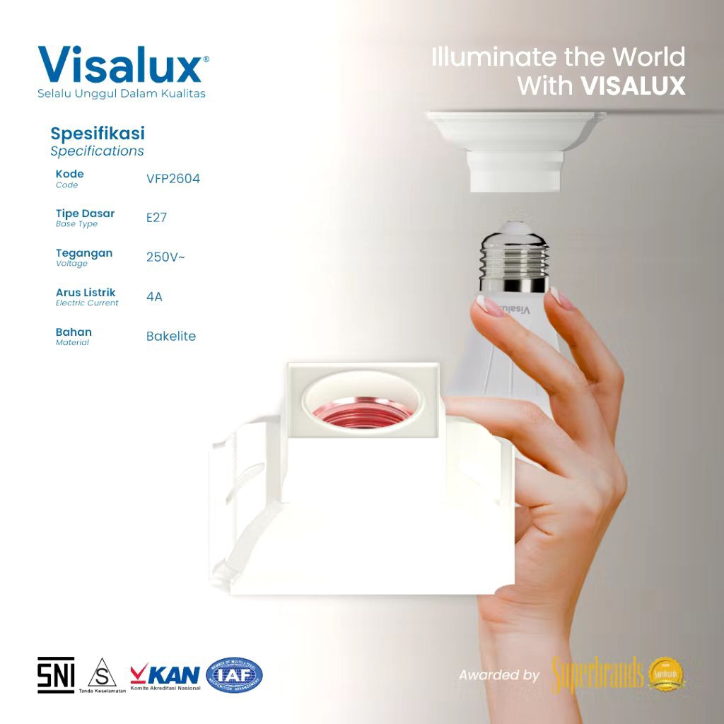 Grosir Fiting plafon  segi 4 Visalux isi 24 pcs