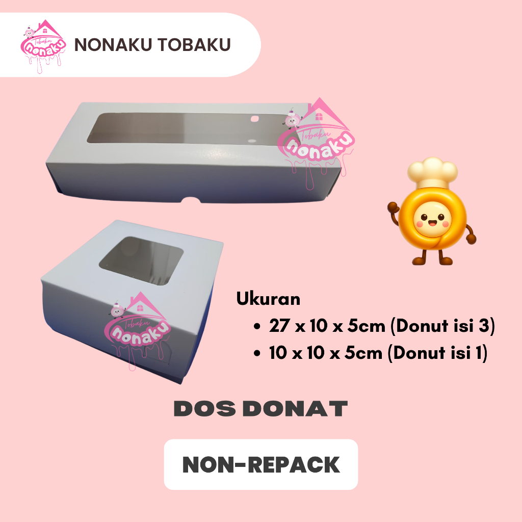 [ISI 50 & 100PCS] DOS DONAT 1 DAN DOS DONAT 3 - IVORY LAMINASI TEBAL 250 GR