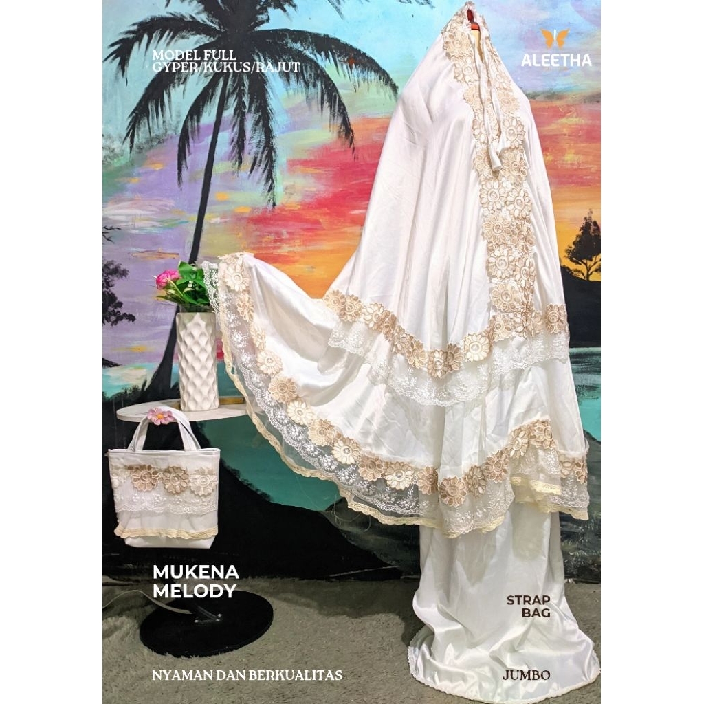 Aleetha Collection - Melody Series| MUKENA MELODY SUTRA ROBERTO CAVALLI FULL GYPER KUKUS RAJUT TWO-T