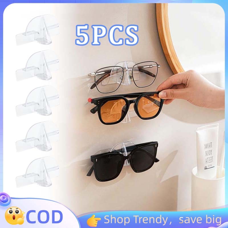 5pcs Tempat Kacamata Dinding Transparan Tempat Kacamata Gantung Pajangan Kacamata Dinding Display Ka