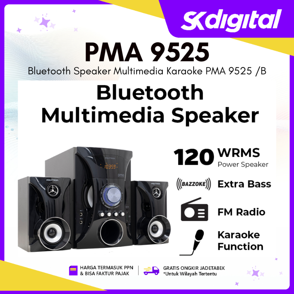 Speaker Polytron PMA 9525 Bluetooth Speaker Multimedia Karaoke PMA 9525