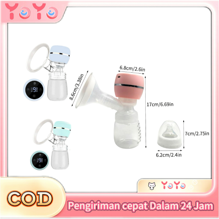YoYo Breast Pumps Pompa Payudara Elektrik Portable Dapat Dipakai dan Dikenakan Biaya Pijat Getaran M