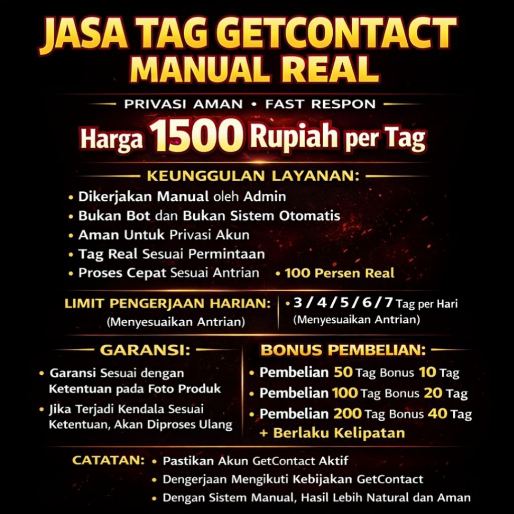 Jasa Tambah Tag GetContact Manual Real Privasi Aman Fast Respon