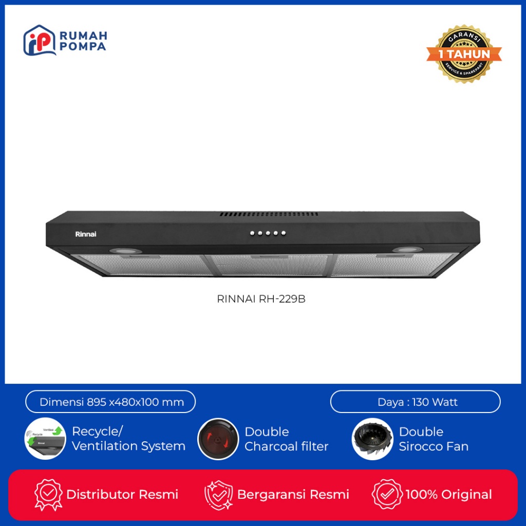 Cooker Hood Rinnai Stainless RH 229 B