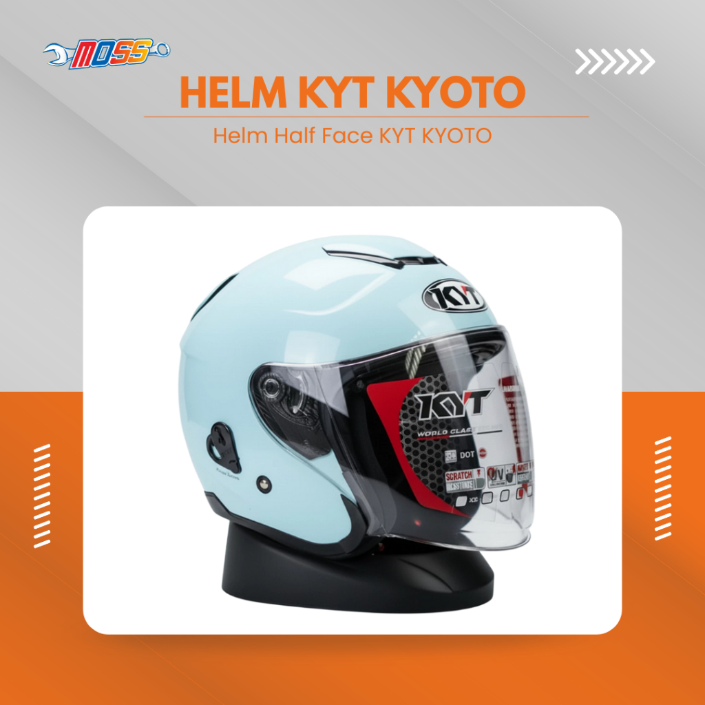 HELM HALF FACE KYT KYOTO SOLID STELL BLUE | HELM HALF FACE KYT | 100% ORIGINAL PRODUCT