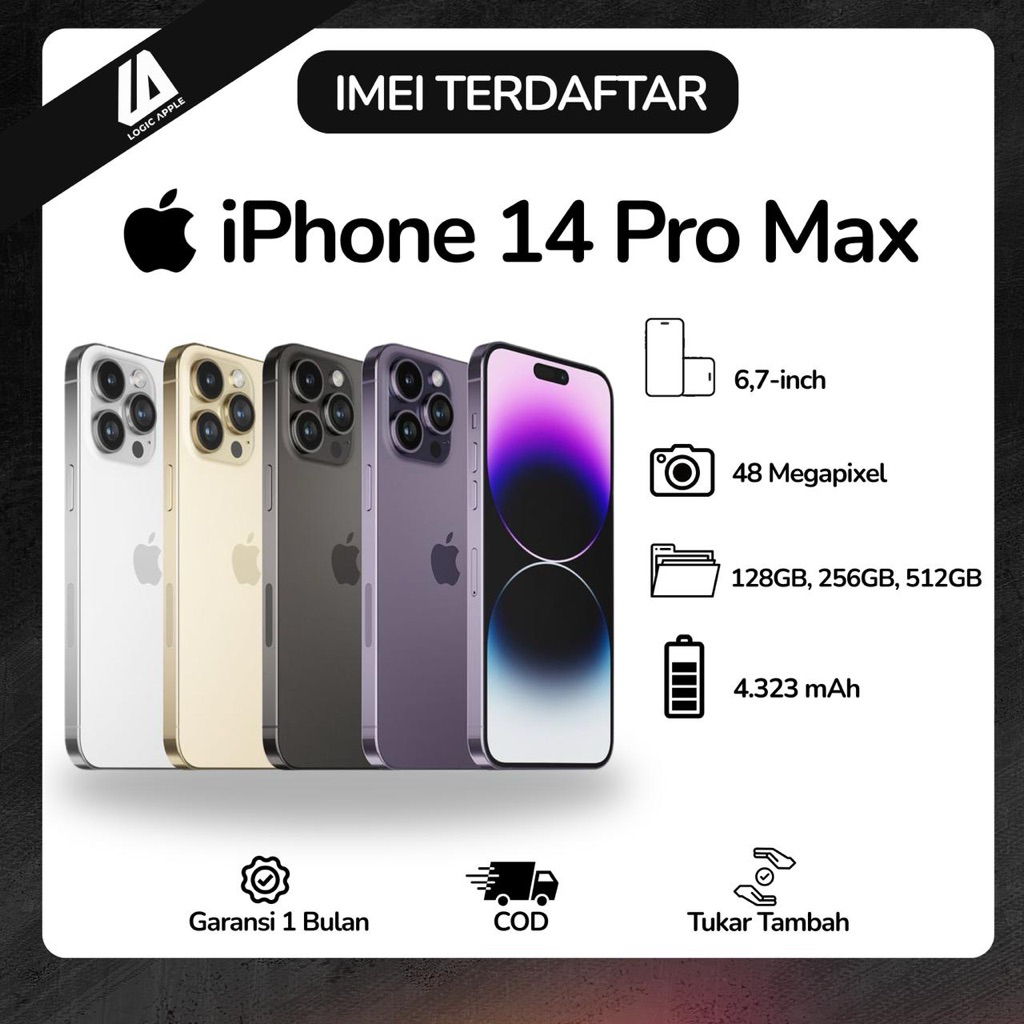 iPhone 14 Pro Max Second inter IMEI Terdaftar Beacukai Fullset