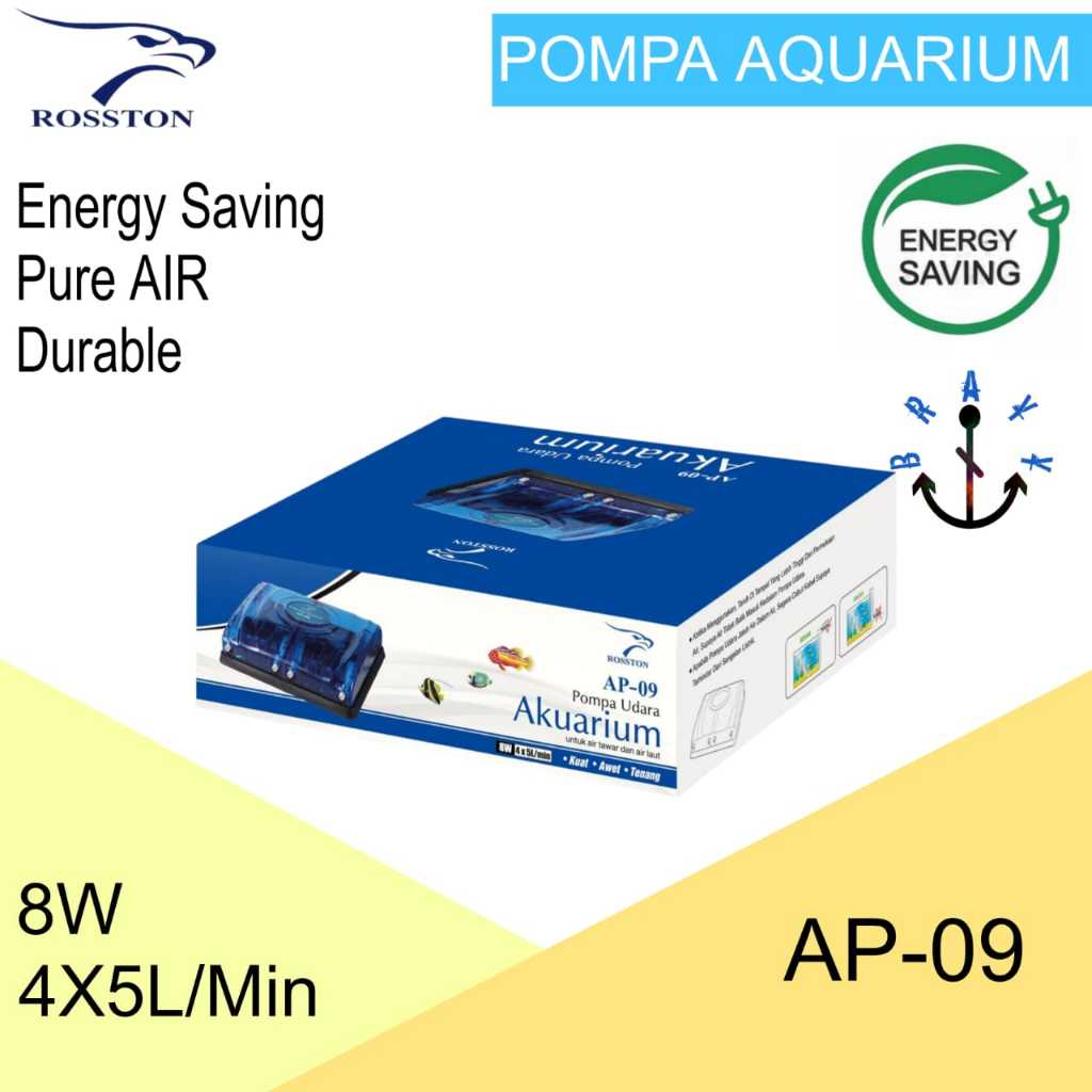 Mesin Pompa Udara Aquarium 4 Lubang Aerator Rosston AP 09