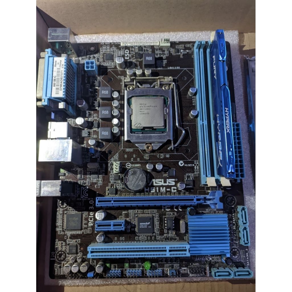 Mobo Asus H61 + i5 3570 + ram 8gb ddr3 + psu 500 watt