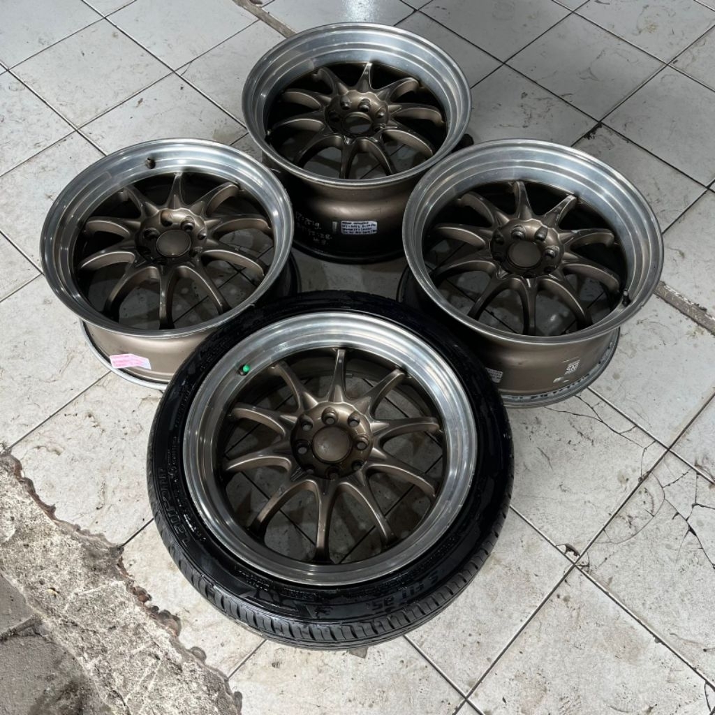 Velg Mobil Second HIROSHIMA Ring 17 Lebar 7,5/9 pcd 4x100/114,3 Et42/38 Velg Saja