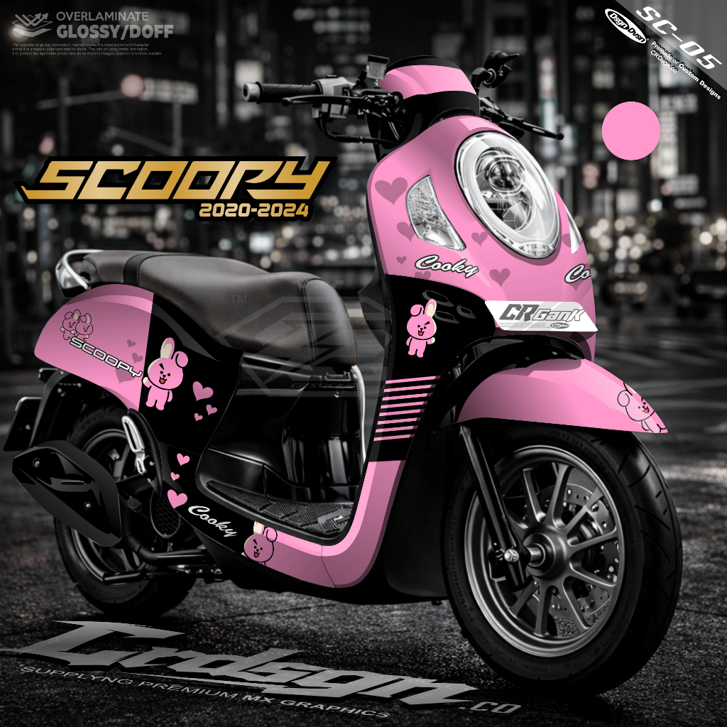 Decal Sticker Scoopy New 2020-2023 Full Body FI Scopy Dekal Stiker Prestige Free Tema Bt21 Lucu Unik