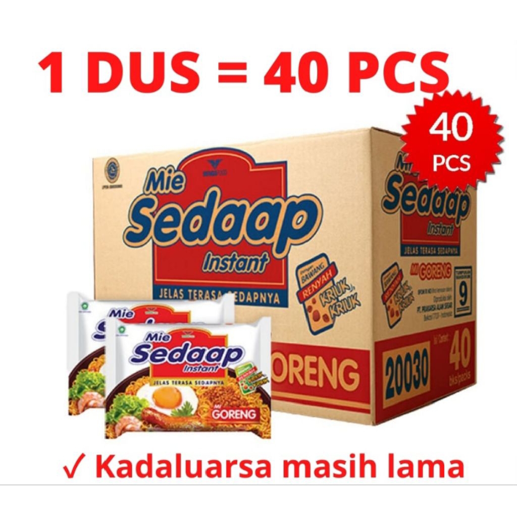 mie sedap goreng 1 karton 40 pcs asli Wingsfood exp lama stok baru