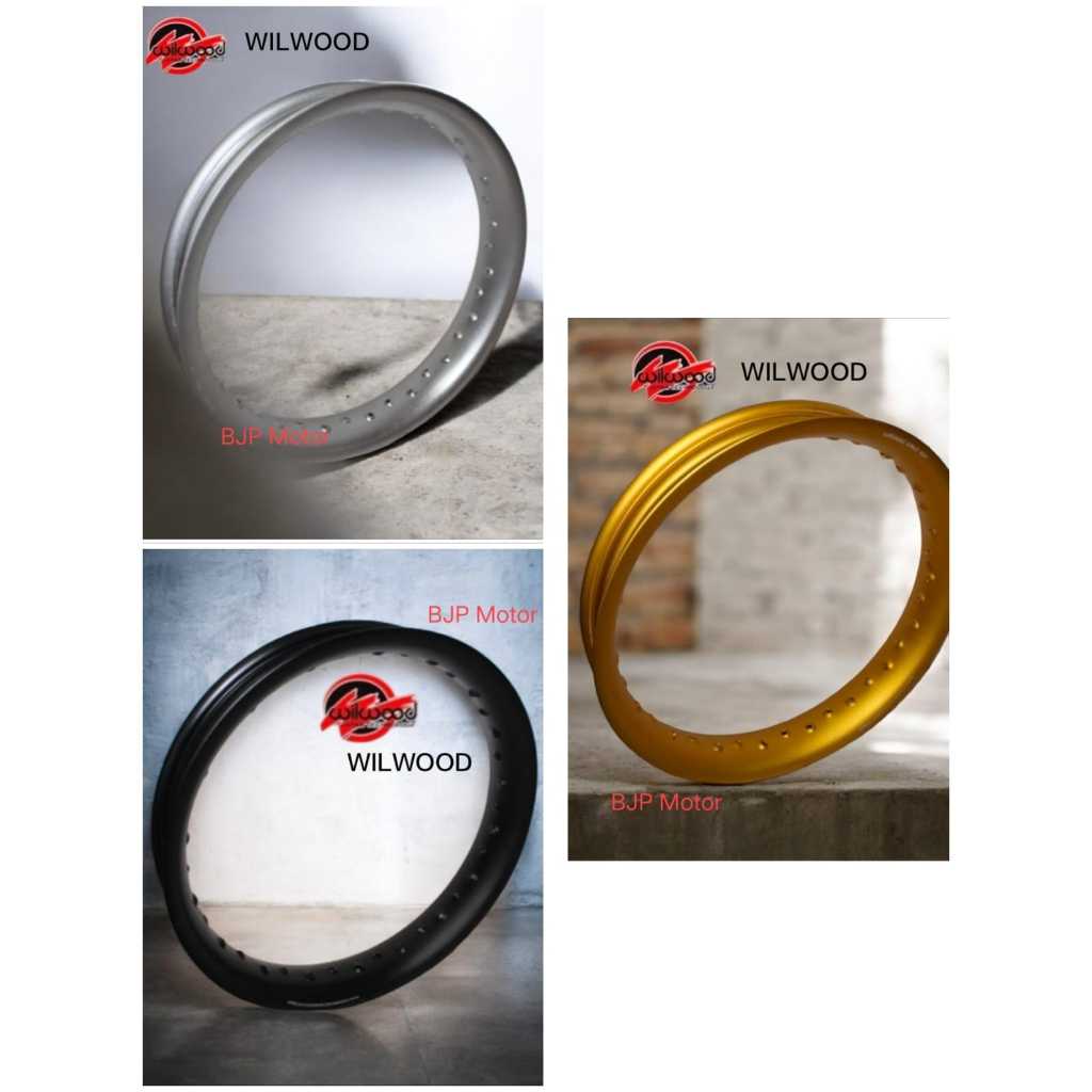 Velg Motor Wilwood Model U Shape Hitam Gold Silver Ring 17 Ukuran 160-185-215 - Pilihan Ukuran, kuat