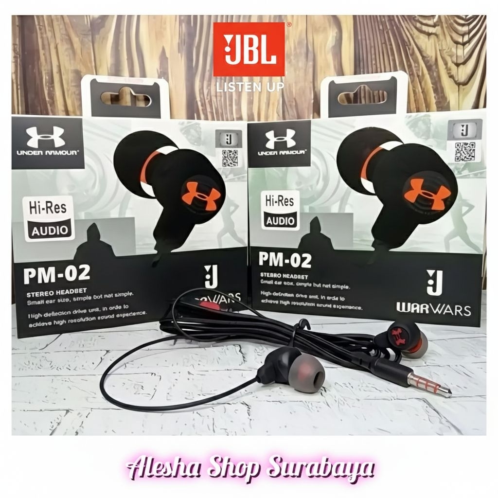 New <Promo> Jbl Pm-02 Ori Headset Hi-Res Audio Stereo Super Bass Ada Mic Bisa Buat Telp Earphone