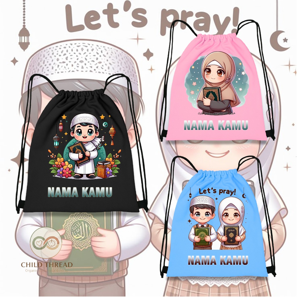 Tas Serut Anak Cowok Karakter Ayo Ngaji Nyaman