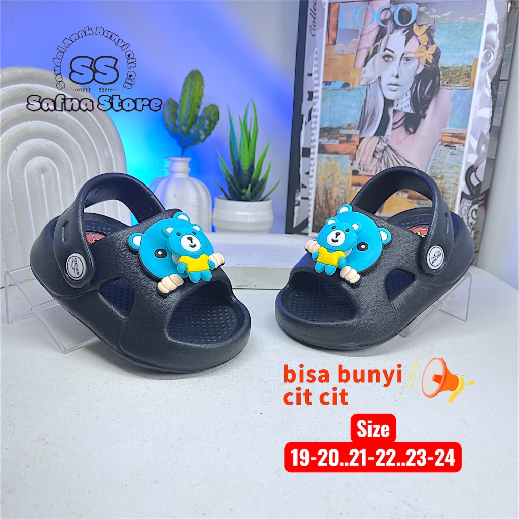 Sandal Anak  Selop Tali Belakang Bunyi Cit-Cit Laki-Laki Dan Perempuan Sebo