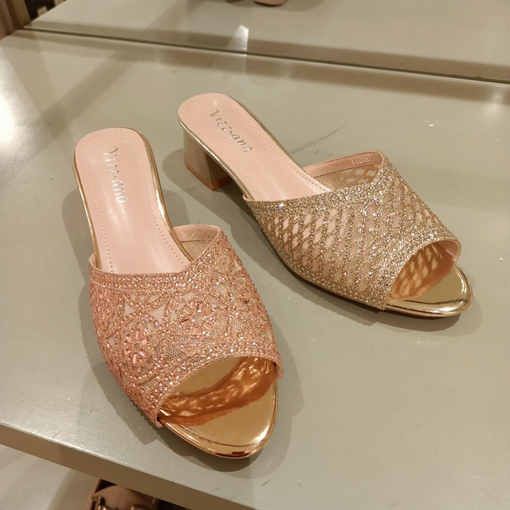 sandal wanita pesta heels 3cm VIZZANO original