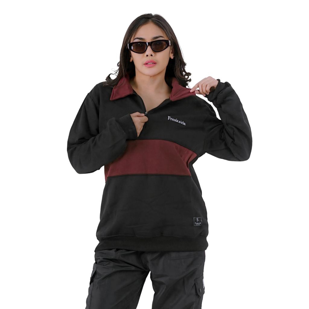 Jaket Hoodie Sweater Rugby Vintage Kombinasi Pria Wanita Distro Original
