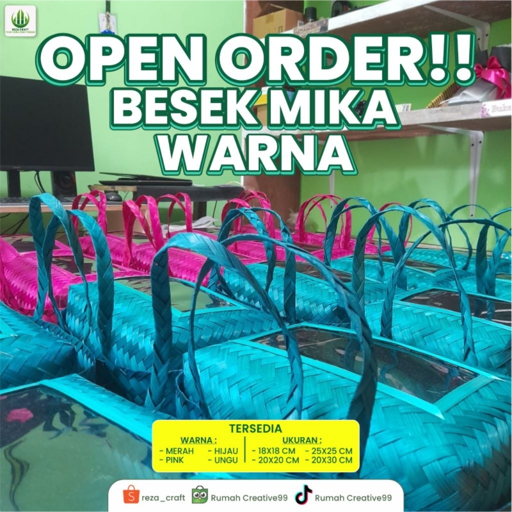 bese jinjing mika warna besek cangking besek gagang besek hampers