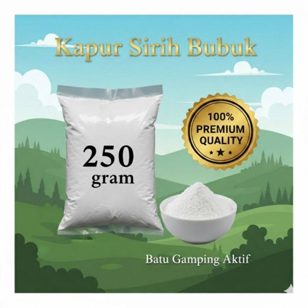 Kapur Sirih Bubuk 250 Gram Batu Gamping Aktif Kualitas Premium