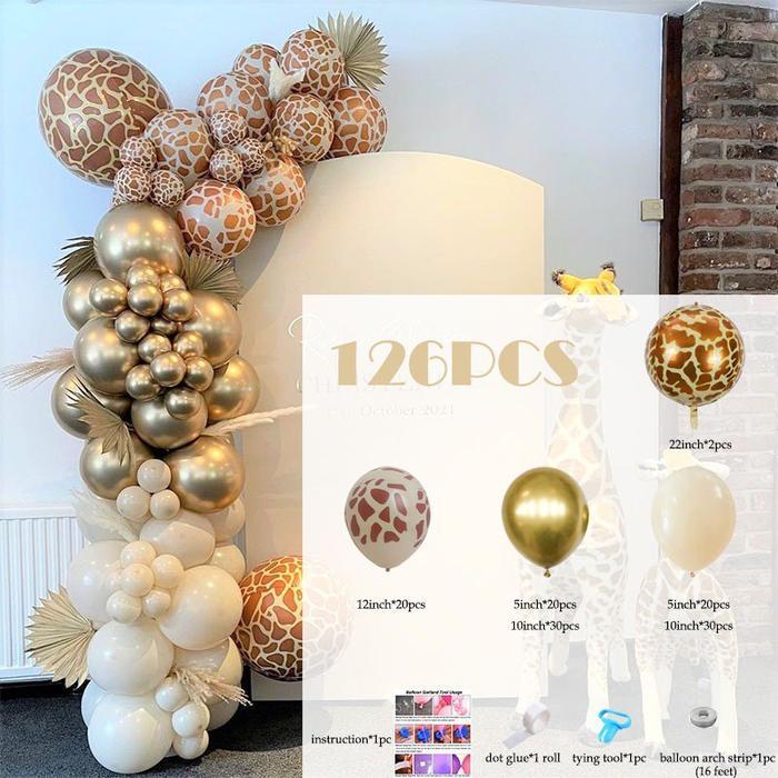 set paket balon ulang tahun dekorasi ultah anak tema animal zoo giraffe jerapah retro safari