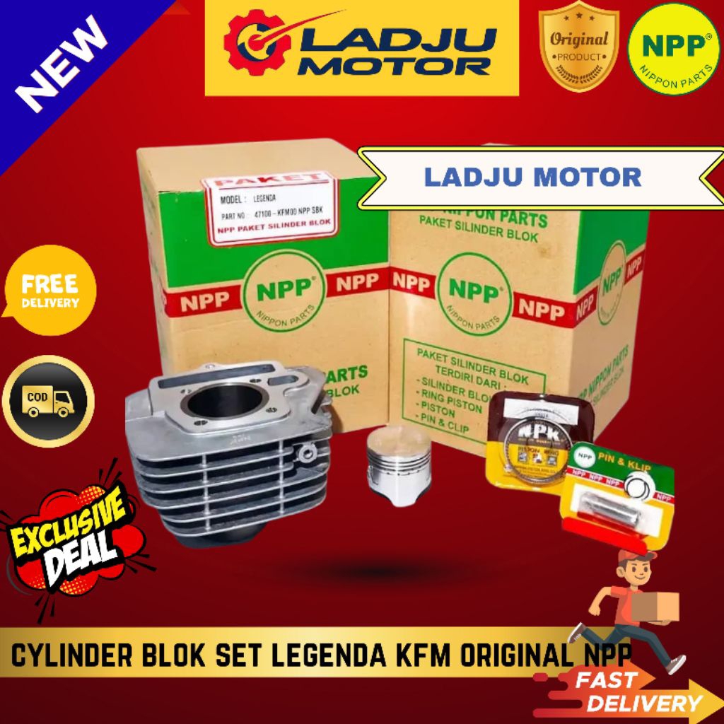 CYLINDER BLOK SEHER SET PISTON KIT SUPRA FIT SUPRA FIT NEW KFM LEGENDA NPP ( LEGENDA ) ORIGINAL NPP 