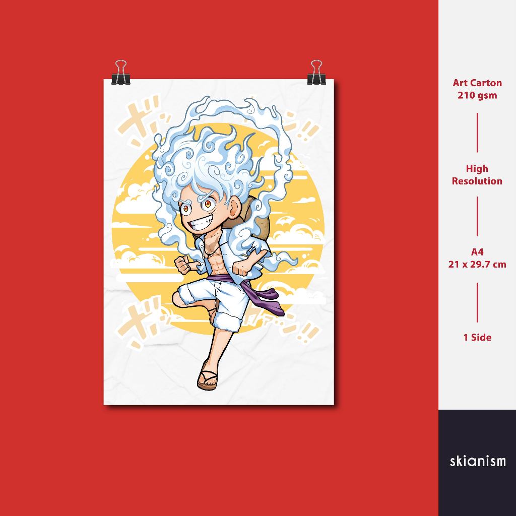 Poster Anime One Piece Chibi Nika | Poster A4