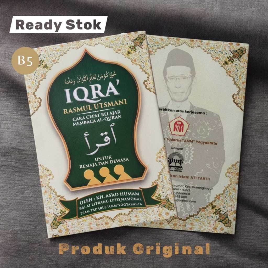 Iqro Rasm Utsmani untuk Remaja dan Dewasa B5 HVS Cover Baru