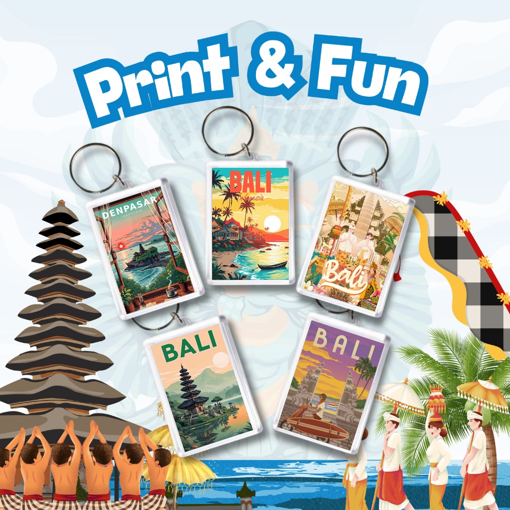 Gantungan Kunci Akrilik Oleh-oleh Souvenir Bali