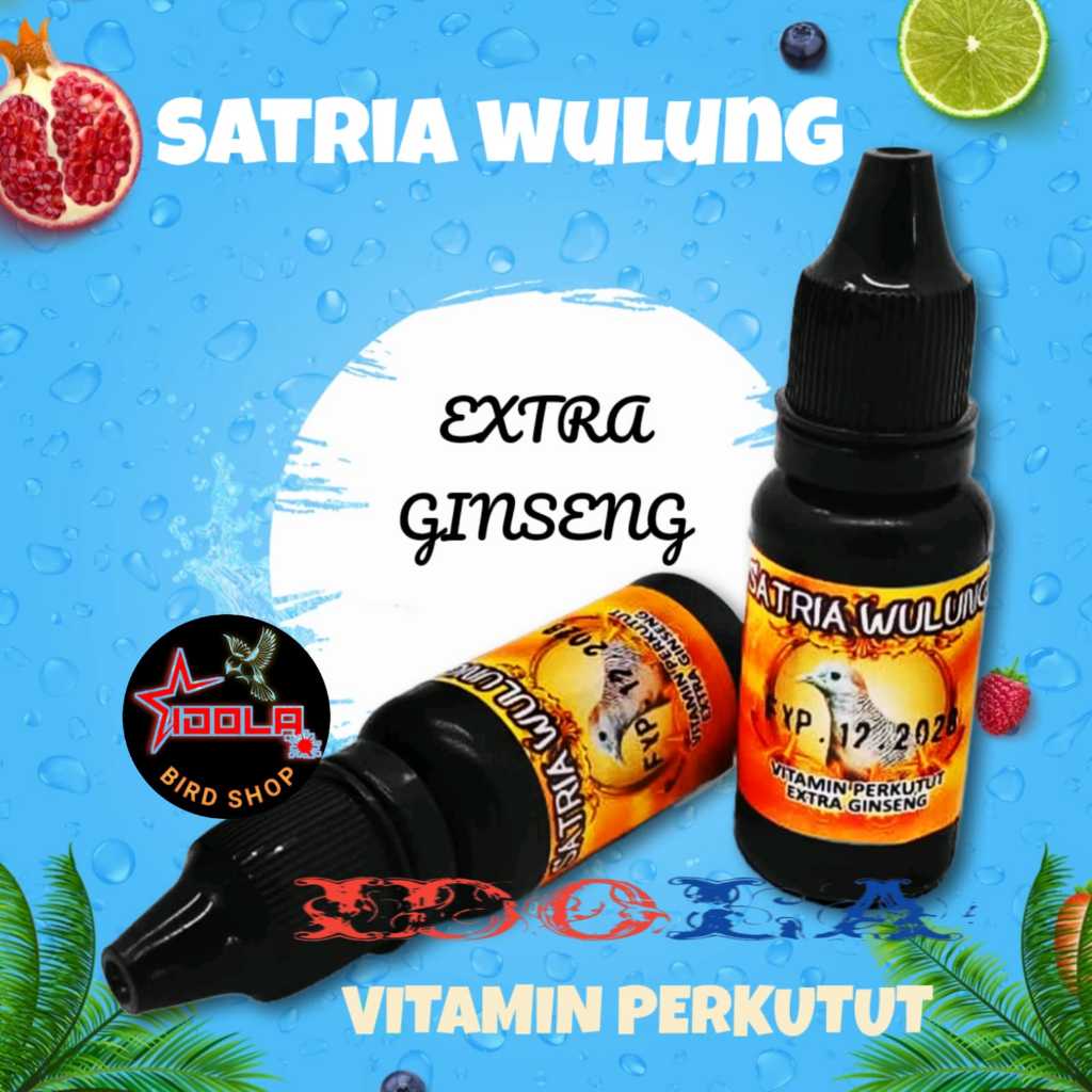 IDOLA Vitamin Burung Perkutut Satria Wulung Ginseng Pro 3 Tetes Gacor Manggung Jamu Herbal Suplemen 