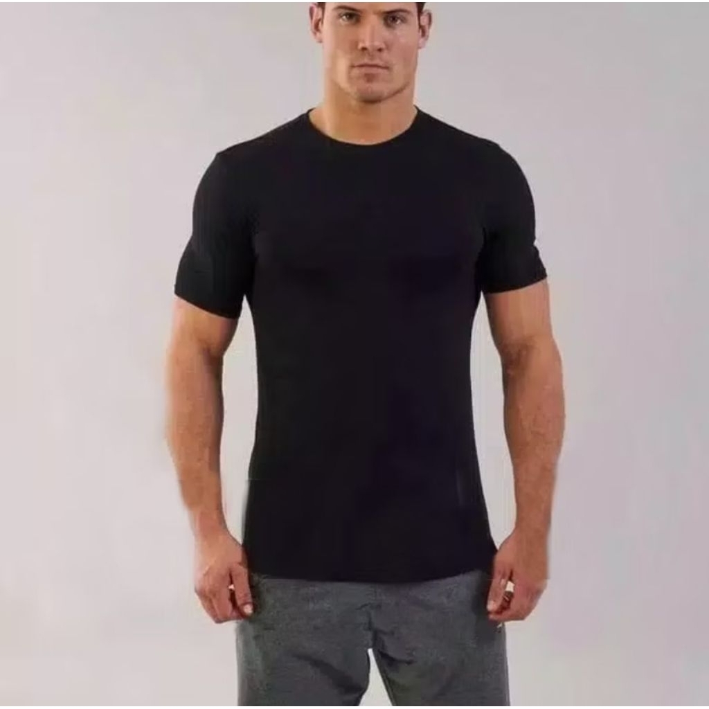 0 Kaos manset baselayer tangan pendek olahraga pria wanita