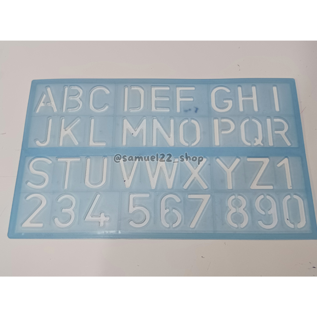 Penggaris Sablon Huruf Angka Mal Template 290