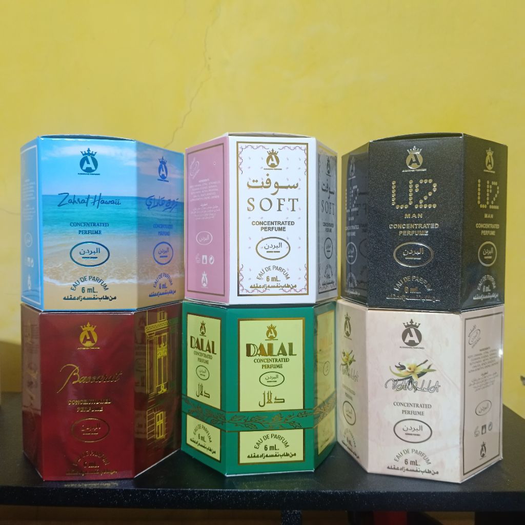 (COD) Parfum Roll On 1 Box Isi 6 Botol Bisa Campur Varian Parfum Oles 6ml Non Alkohol Minyak Wangi O