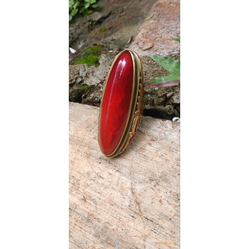 natural batu akik pandan merah