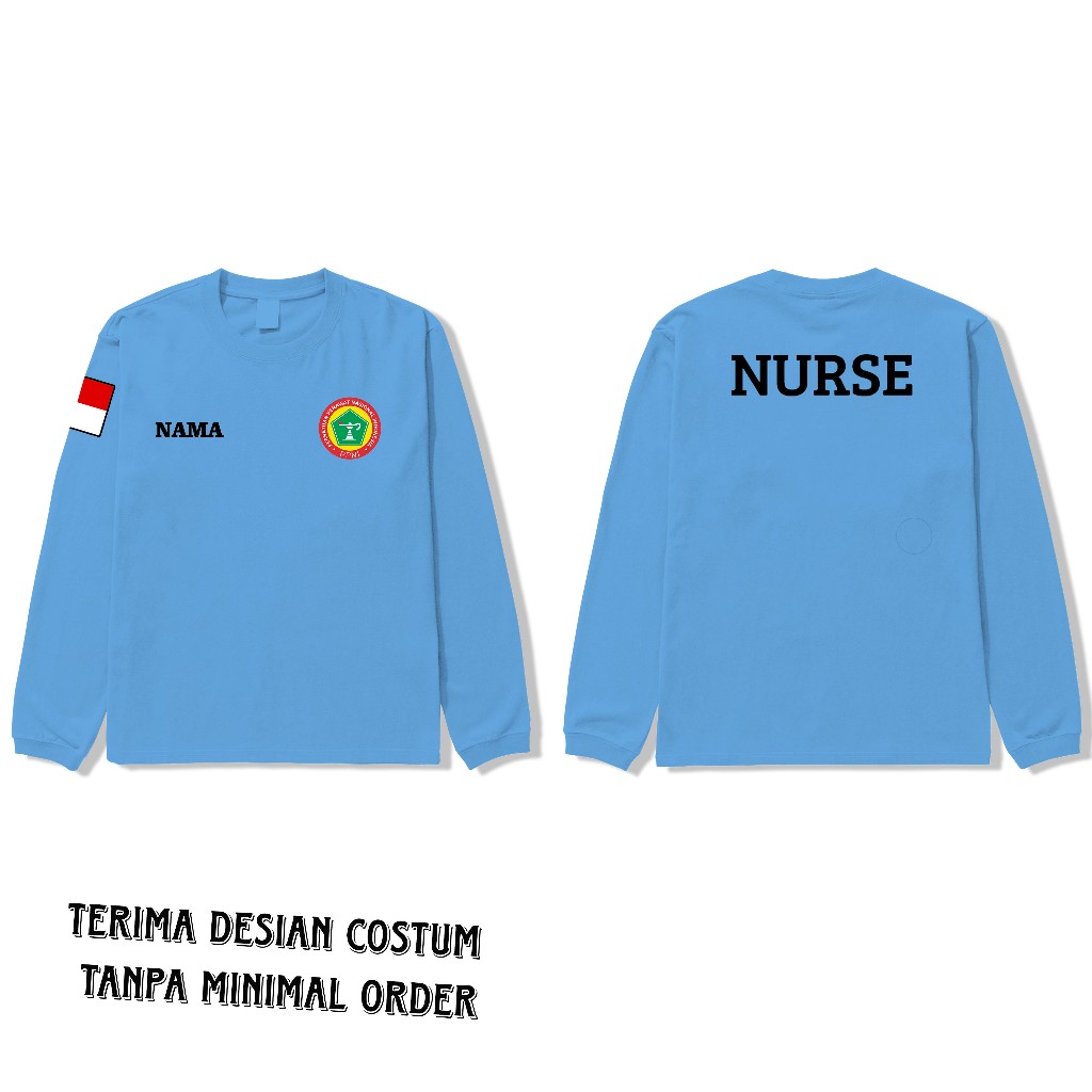BAJU KAOS NURSE LENGAN PANJANG/KATUN 24S