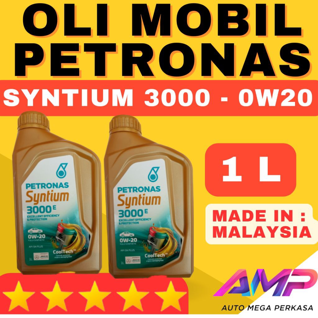 OLI MOBIL PETRONAS 0W-20,SYNTIUM 3000 E,ORIGINAL IMPOR DISTRIBUTOR FULLY SYNTHETIC,FULL SINTETIS