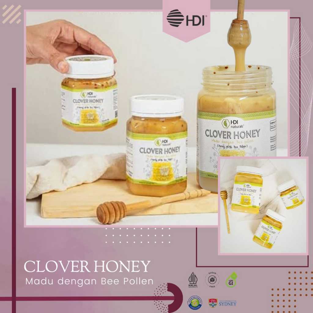 Clover Honey ( 1 Kg • 500Gr • 250Gr ) Original By HDI