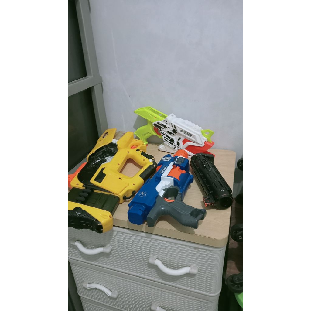 Take all nerf Firefly Stockade nitro set aksesoris blaster mainan pistol kokang bundle