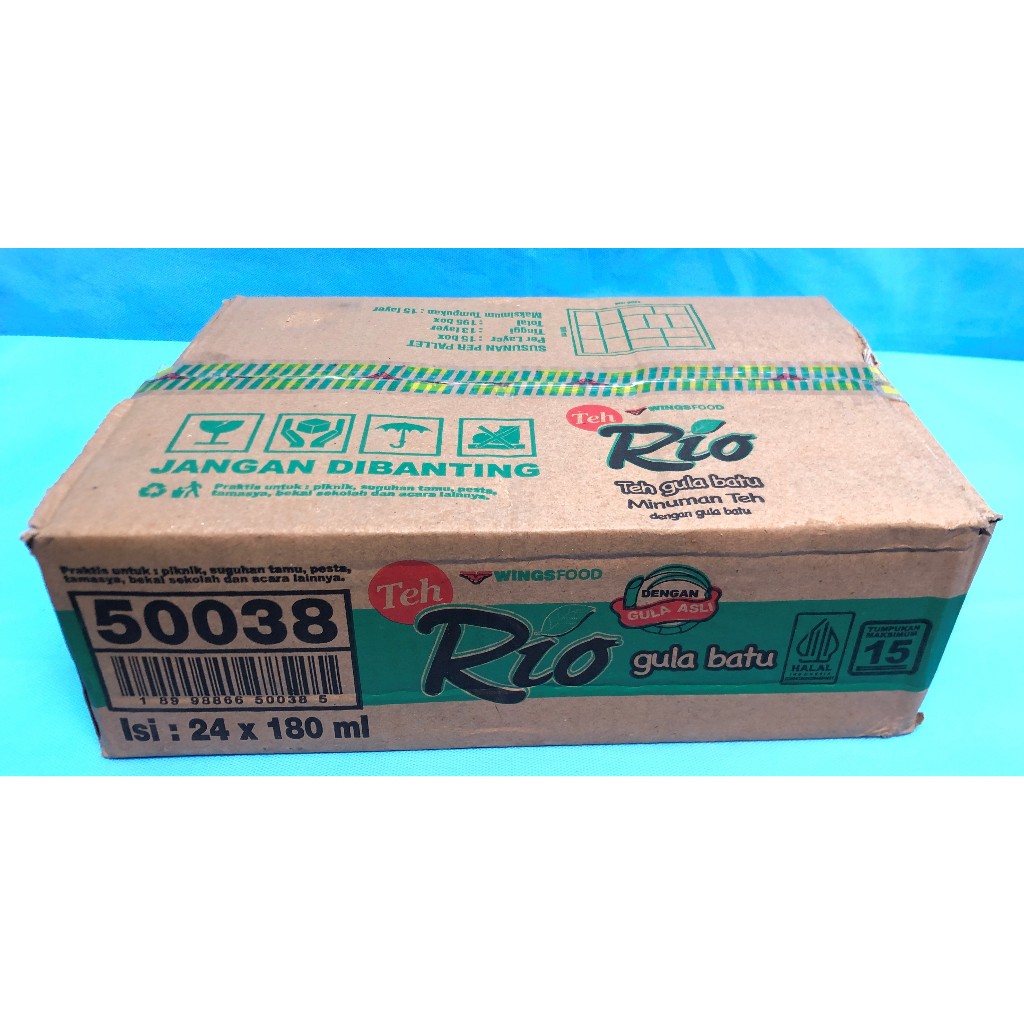 Teh Rio Original Gula Batu 180 ml 1 Dus 24 Cup - Minuman Praktis Suguhan Tamu Pesta