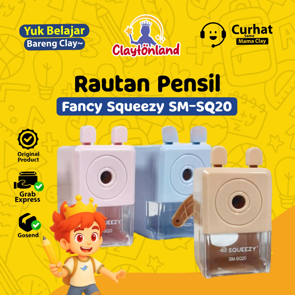 Rautan Putar Pensil Serutan Meja Fancy Squeezy Rautan Besar Rawutan Putar