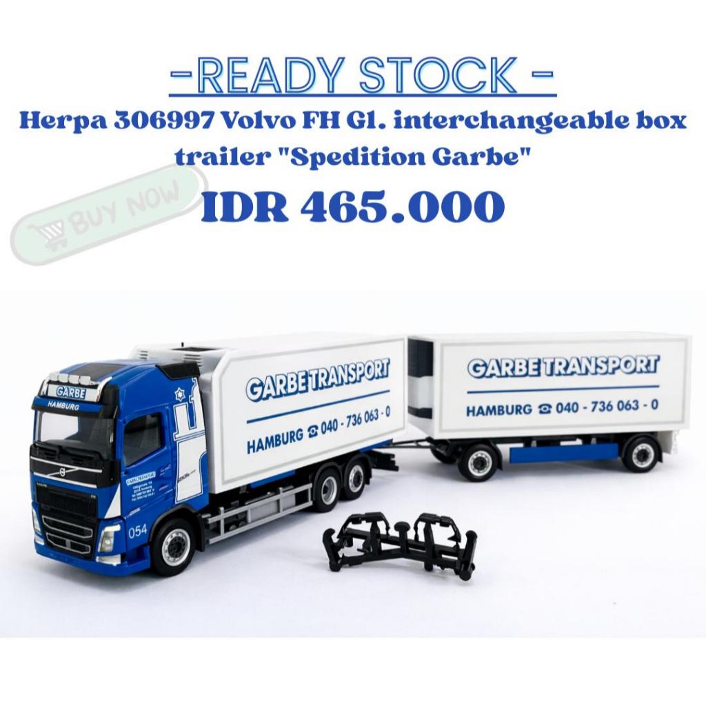 Herpa 306997 Volvo FH Gl. interchangeable box trailer "Spedition Garbe" 1:87 HO