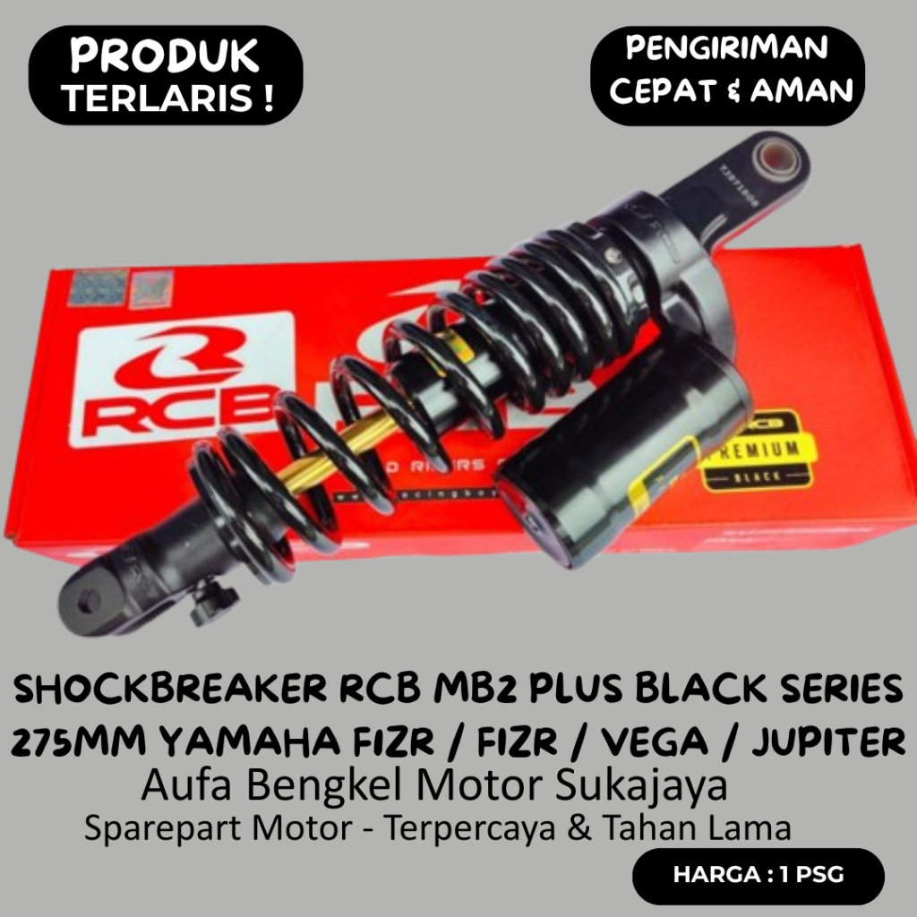 Shockbreaker RCB MB2 Plus Black Series 275mm Yamaha F1ZR  Vega Jupiter Z Shok Shock Motor Sok Belaka