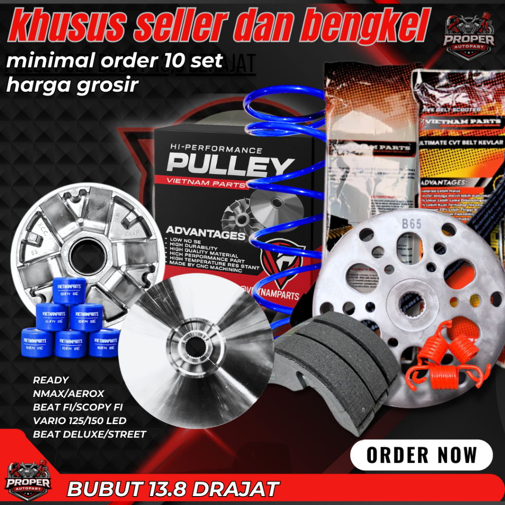 VIetnamparts paket Pulley Custom Bubut 13.8 DRAJAT